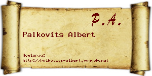 Palkovits Albert névjegykártya
