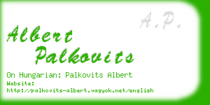 albert palkovits business card